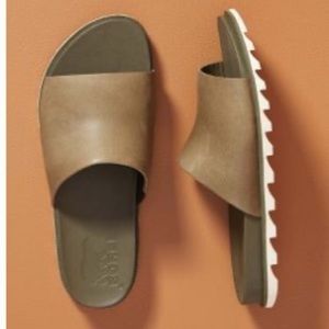 Sorel Roaming Devon Slide Sandals Olive Color  9